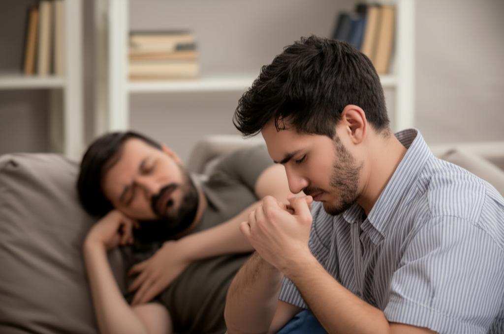 man feeling frustrated during intimacy