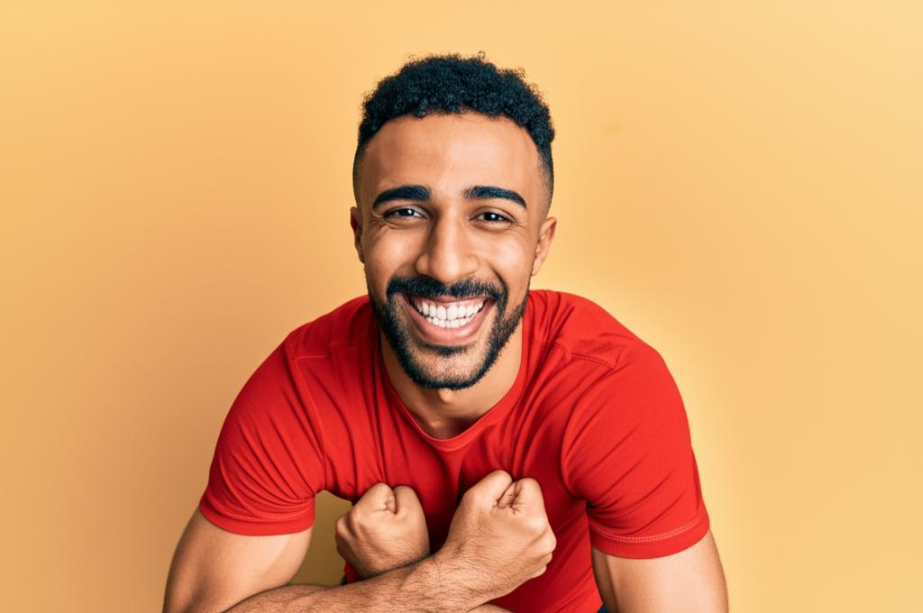 man smiling and energetic after workout