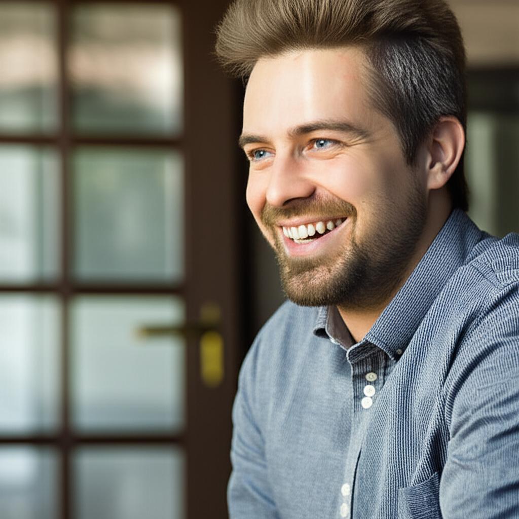 man smiling and active, no longer uncomfortable