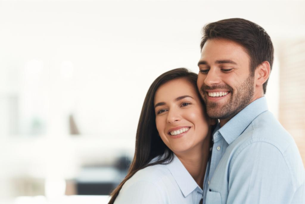 Happy couple after resolving issues