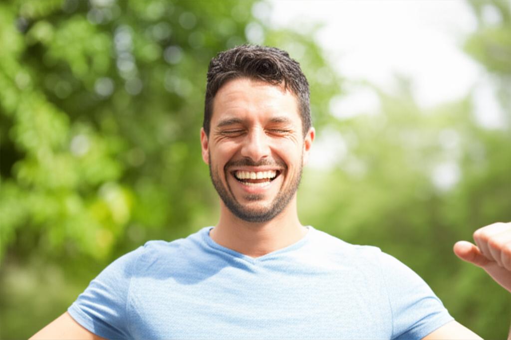 man feeling energetic and happy after recovery